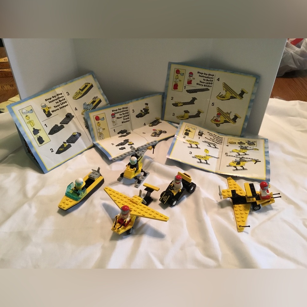 Vintage Lego, 1990 Super Stunt Machines Set of 4, Complete with Instructions